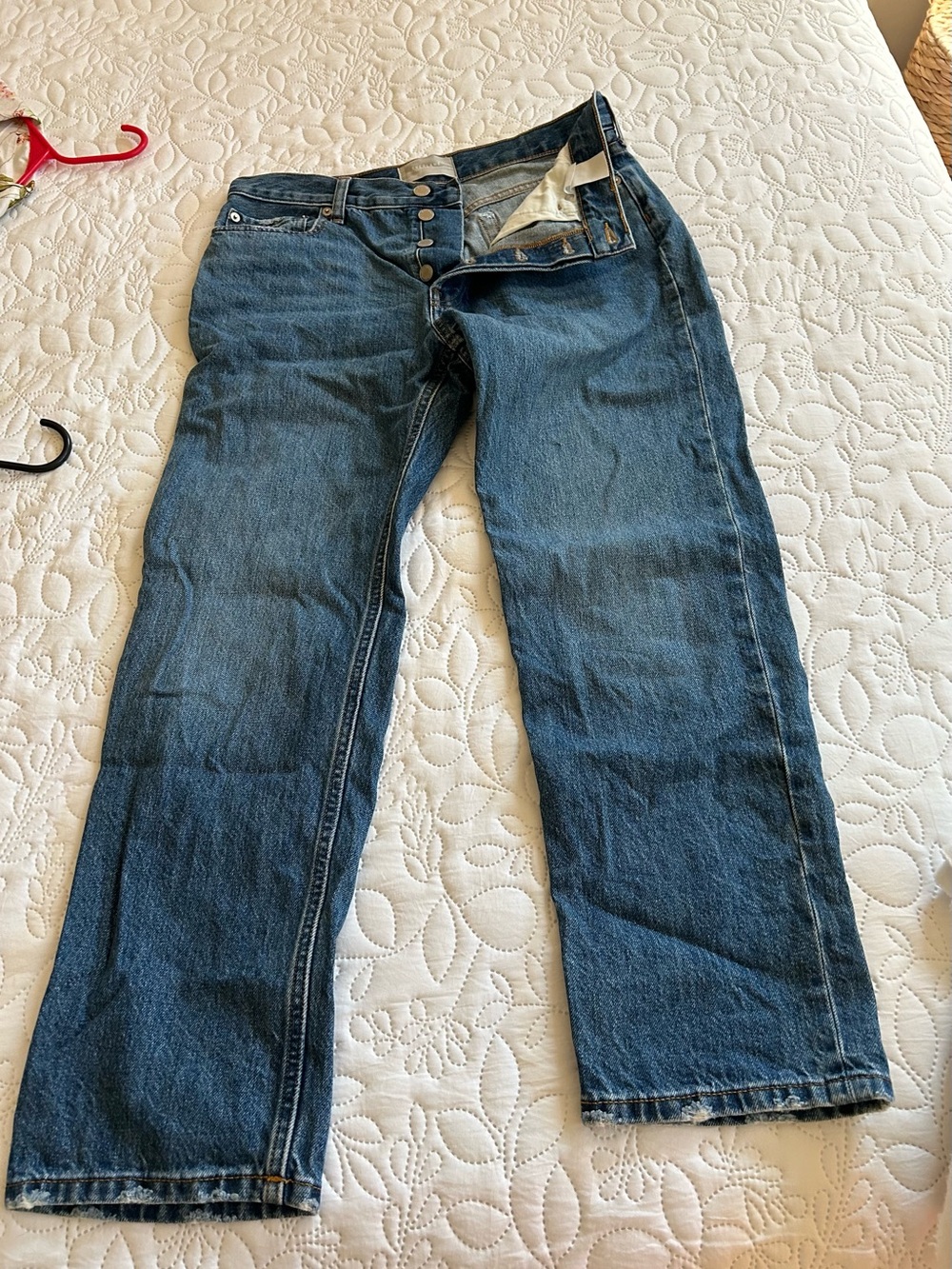 Everlane The Relaxed Straight  Classic Blue Denim Jeans